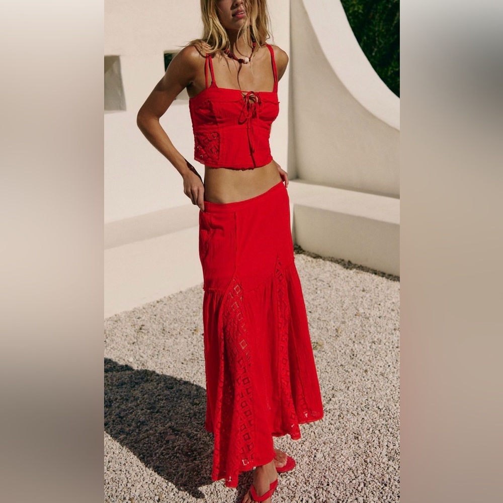 Free People New Never Worn Aimee 2 piece Skirt Set